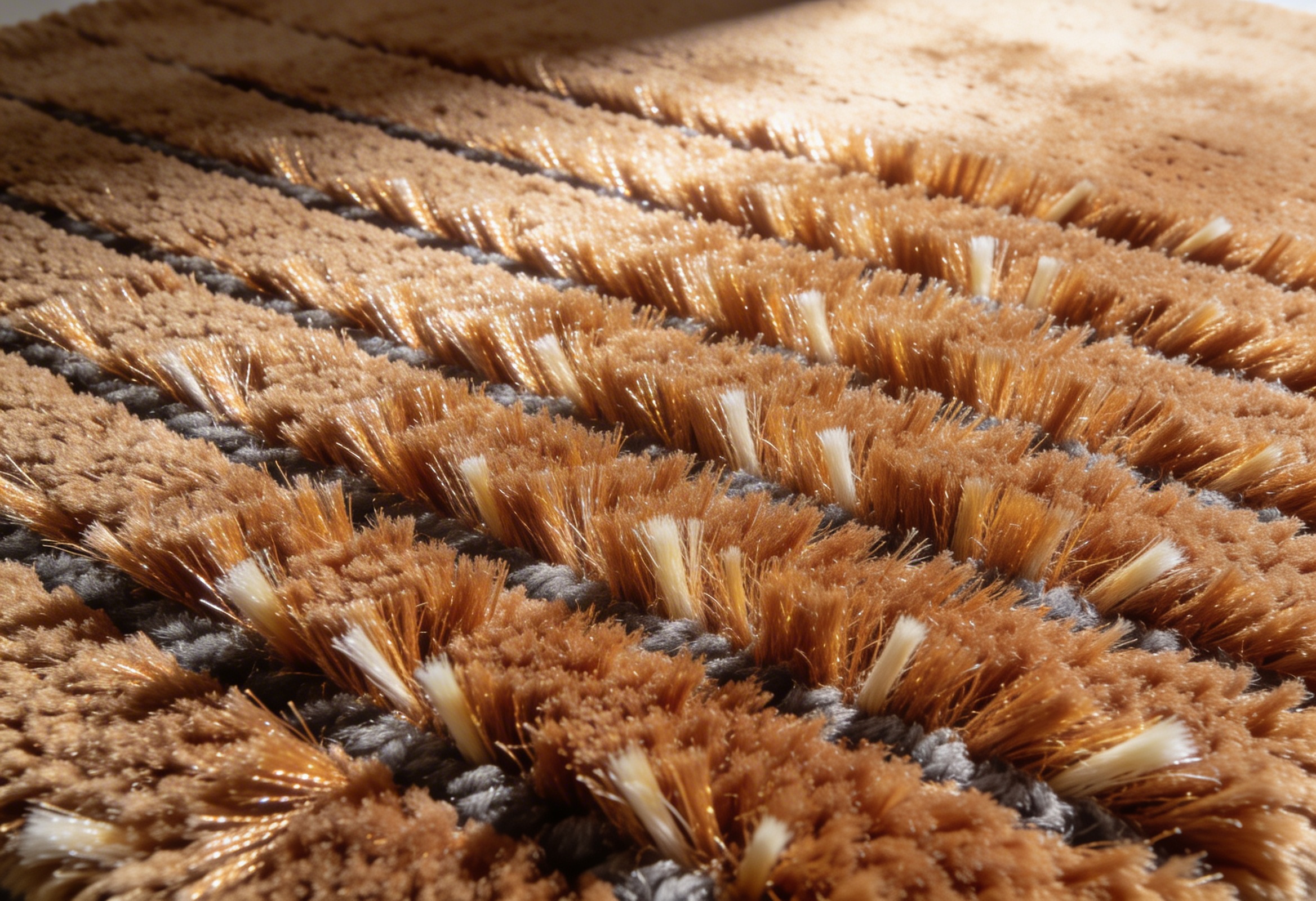 Temizlik sonrası: yenilenmiş, parlak liflerle tertemiz halı dokusu